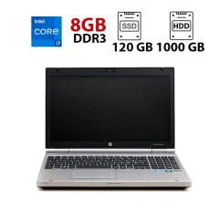 Ноутбук Б клас HP EliteBook 8570p / 15.6" (1366x768) TN / Intel Core I7-2740QM (4 (8) ядра по 2.3 GHz) / 8 GB DDR3 / 120 GB SSD + 1000 GB HDD / Intel HD Graphics 3000 / WebCam