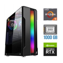 Новый игровой ПК Tower / AMD Ryzen 5 5500 (6 (12) ядер по 3.6 - 4.2 GHz) / 32 GB DDR4 / 1000 GB SSD / nVidia GeForce RTX 4060, 8 GB GDDR6, 128-bit