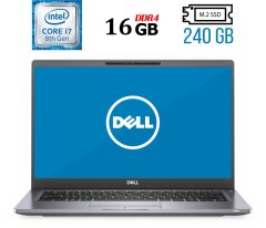 Ультрабук Б-класс Dell Latitude 7400 / 14" (1920x1080) IPS / Intel Core i7-8665U (4 (8) ядра по 1.9 - 4.8 GHz) / 16 GB DDR4 / 240 GB SSD M.2 / Intel UHD Graphics 620 / WebCam / USB 3.1 / HDMI / Windows 10 лицензия