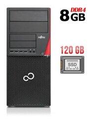 Компьютер Fujitsu Esprimo P756/E90+ Tower / Intel Pentium G4400 (2 ядра по 3.3 GHz) / 8 GB DDR4 / 120 GB SSD / Intel HD Graphics 510 / 280W / DisplayPort / DVI