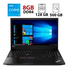Ноутбук Б-класс Lenovo ThinkPad E580 / 15.6" (1920x1080) IPS / Intel Core i5-8250U (4 (8) ядра по 1.6 - 3.4 GHz) / 8 GB DDR4 / 128 GB SSD + 500 HDD / Intel UHD Graphics 620 / WebCam / HDMI / USB 3.0