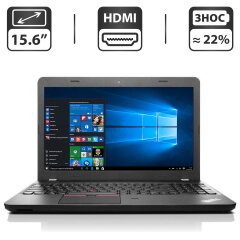 Ноутбук Lenovo ThinkPad E550 / 15.6" (1366x768) TN / Intel Core i3-4005U (2 (4) ядра по 1.7 GHz) / 4 GB DDR3 / 320 GB HDD / Intel HD Graphics 4400 / WebCam / HDMI / Windows 10 Pro