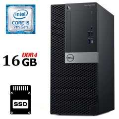 Компьютер Dell OptiPlex 7050 Tower / Intel Core i5-7500 (4 ядра по 3.4 - 3.8 GHz) / 16 GB DDR4 / 120 GB SSD / Intel HD Graphics 630 / 240W / HDMI / DisplayPort