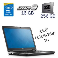 Ноутбук Б-класс Dell Latitude E6540 / 15.6" (1366x768) TN / Intel Core i5-4310M (2 (4) ядра по 2.7 - 3.4 GHz) / 16 GB DDR3 / 256 GB SSD / Intel HD Graphics 4600 / NO WebCam + Беспроводная мышка
