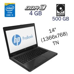 Ноутбук HP 6470B / 14" (1366x768) TN / Intel Core i5-3230M (2 (4) ядра по 2.6 - 3.2 GHz) / 4 GB DDR3 / 500 GB HDD / Intel HD Graphics 4000 / WebCam / DVD-ROM / Fingerprint