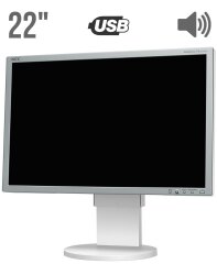 Монітор Б-клас NEC MultiSync EA221WM / 22" (1680x1050) TN+film / DVI, VGA, USB / Вбудовані колонки 2x 1W