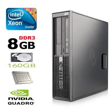 Hewlett-Packard Z200 / Intel Xeon Х3470 (4(8) ядра по 2.93-3.6GHz) / 8GB DDR3 / 16 GB SSD+160 GB HDD / NVIDIA Quadro FX 380