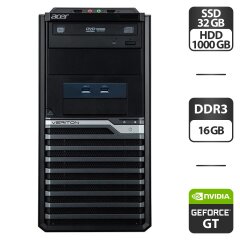 Игровой ПК Acer Veriton M4630G Tower / Intel Core i7-4790 (4 (8) ядра по 3.6 - 4.0 GHz) / 16 GB DDR3 / 32 GB SSD + 1000 GB HDD / nVidia GeForce GT 730, 2 GB GDDR5, 128-bit / 500W