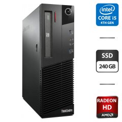 Комп'ютер Lenovo ThinkCentre M83 SFF / Intel Core i5-4430 (4 ядра по 3.0 - 3.2 GHz) / 8 GB DDR3 / 240 GB SSD / AMD Radeon HD 5450, 1 GB GDDR3, 64-bit / DVD-ROM / VGA