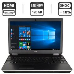 Ноутбук Dell Latitude E6520 / 15.6" (1600x900) TN / Intel Core i5-2540M (2 (4) ядра по 2.6 - 3.3 GHz) / 4 GB DDR3 / 120 GB SSD NEW / Intel HD Graphics 3000 / WebCam / HDMI + Windows 10 Home