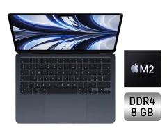 Ультрабук Apple MacBook Air 13 (2022) / 13.6" (2560x1664) IPS / Apple M2 (8 ядер по 3.4 GHz) / 8 GB DDR4 / 256 GB SSD / Apple M2 Graphics / WebCam / True Tone / Touch ID / Midnight