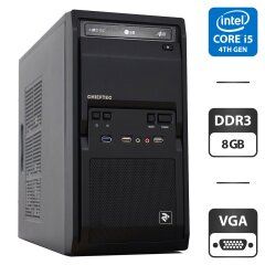 Компьютер Б-класс 2E Rational 1305 Tower / Intel Core i5-3470 (4 ядра по 3.2 - 3.6 GHz) / 8 GB DDR3 / 500 GB HDD / Intel HD Graphics 2500 / DVD-ROM / 350W / VGA