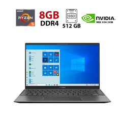 Ігровий ноутбук Asus ZenBook 14 Q408UG / 14" (1920x1080) IPS / AMD Ryzen 5 5500U (6 (12) ядер по 2.1 - 4.0 GHz) / 8 GB DDR4 / 512 GB SSD / nVidia GeForce MX450, 2 GB GDDR5, 64-bit / WebCam