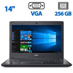 Ноутбук Б-клас Acer TravelMate P249-M / 14" (1366x768) TN / Intel Core i3-6100U (2 (4) ядра по 2.3 GHz) / 4 GB DDR4 / 256 GB SSD M.2 / Intel HD Graphics 520 / WebCam / VGA