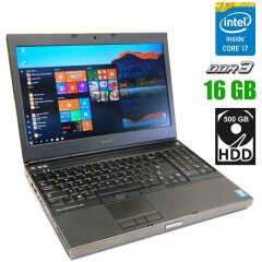Ноутбук Б-клас Dell Precision M4800 / 15.6" (1920x1080) TN / Intel Core i7-4810MQ (4 (8) ядер по 2.8 - 3.8 GHz) / 16 GB DDR3 / 500 GB HDD / Intel HD Graphics 4600 / WebCam / HDMI / DisplayPort