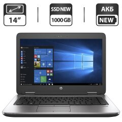 Ноутбук HP ProBook 645 G2 / 14" (1366x768) TN / AMD A10-8700B (4 ядра по 1.8 - 3.2 GHz) / 8 GB DDR3 / 1000 GB SSD NEW / AMD Radeon R6 Graphics / WebCam / АКБ NEW / Windows 10 Pro