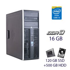 Игровой ПК HP 8300 Tower / Intel Core i5-3350P (4 ядра по 3.1 - 3.3 GHz) / 16 GB DDR3 / 120 GB SSD+500 GB HDD / nVidia GeForce GTX 1050, 2 GB GDDR5, 128-bit