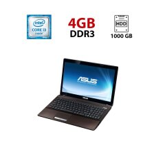 Ноутбук Asus K53SC / 15.6" (1366x768) TN / Intel Core i3-2350M (2 (4) ядра по 2.3 GHz) / 4 GB DDR3 / 1000 GB HDD / Intel HD Graphics 3000 / WebCam / АКБ не тримає