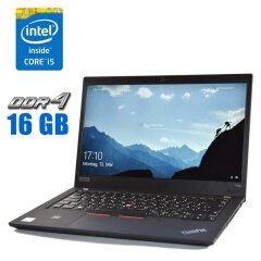 Ультрабук Lenovo ThinkPad T490 / 14" (1920x1080) IPS / Intel Core i5-8250U (4 (8) ядра по 1.6 - 3.4 GHz) / 16 GB DDR4 / 480 GB SSD / Intel UHD Graphics 620 / WebCam