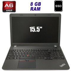 Ноутбук Lenovo ThinkPad E555 / 15.5" (1366x768) TN / AMD A6-7000 (2 ядра по 2.2 - 3.0 GHz) / 8 GB DDR3 / 120 GB SSD / WebCam