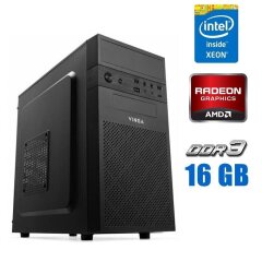 Игровой ПК Vinga CS112B Tower NEW / Intel Xeon E3-1240 v3 (4 (8) ядра по 3.4 - 3.8 GHz) (аналог i7-4770) / 16 GB DDR3 / 256 GB SSD + 2000 GB HDD / AMD Radeon R5 430, 1 GB GDDR5, 64-bit