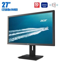 Монитор Acer B276HU / 27" (2560x1440) IPS / HDMI, DisplayPort, USB Type-C, USB 3.0, Audio / VESA 100x100 / Встроенные колонки 2x 2W 