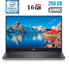 Ноутбук Б-клас Dell Precision 5520 / 15.6" (1920x1080) IPS / Intel Core i5-7440HQ (4 ядра по 2.8 - 3.8 GHz) / 16 GB DDR4 / 256 GB SSD M.2 / Intel HD Graphics 630 / WebCam / HDMI / Windows 10 ліцензія