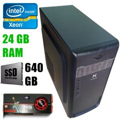 Vinga CS104B / Intel® Xeon® X5650 (6(12)ядер по 2.66 - 3.06GHz) / 24GB DDR3 / 640GB HDD / Radeon HD5850 1GB GDDR5 256 bit / QDION 500W Active PFC