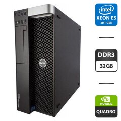 Робоча станція Dell Precision T3610 Tower / Intel Xeon E5-2658 V2 (10 (20) ядер по 2.4 - 3.0 GHz) / 32 GB DDR3 / 500 GB HDD / nVidia Quadro 2000, 1 GB GDDR5, 128-bit / DisplayPort