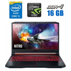 Игровой ноутбук Acer Nitro 5 AN515-54-51M5 / 15.6" (1920x1080) IPS / Intel Core i5-9300H (4 (8) ядра по 2.4 - 4.1 GHz) / 16 GB DDR4 / 480 GB SSD / nVidia GeForce GTX 1050, 3 GB GDDR5, 128-bit / WebCam