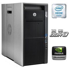 Игровой ПК HP Z820 Workstation Tower / Intel Xeon E5-2620 (6 (12) ядер по 2.0 - 2.5 GHz) / 32 GB DDR3 / 1000 GB HDD / nVidia Quadro 4000, 2 GB GDDR5, 256-bit / USB 3.0 / DVD-RW / Card Reader