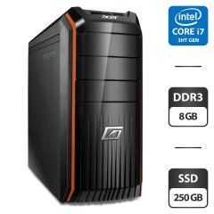 Компьютер Acer Predator G3620 Tower / Intel Core i7-3770 (4 (8) ядра по 3.4 - 3.9 GHz) / 8 GB DDR3 / 250 GB SSD / Intel HD Graphics 4000 / DVD-ROM / 300W