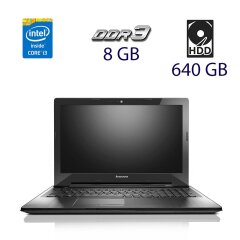 Ноутбук Lenovo Z 50-70 / 15.6" (1366x768) TN / Intel Core i3-4030U (2 (4) ядра по 1.9 GHz) / 8 GB DDR3 / 640 GB HDD / nVidia GeForce 820M, 2 GB DDR3, 128-bit / WebCam / HDMI / Windows 7