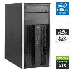 Компьютер HP Compaq Pro 6300 Tower / Intel Core i5-3570 (4 ядра по 3.4 - 3.8 GHz) / 8 GB DDR3 / 120 GB SSD + 500 GB HDD / nVidia GeForce GTX 750, 4 GB GDDR5, 128-bit / DVD-ROM