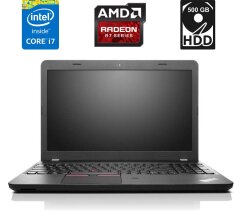 Ноутбук Lenovo ThinkPad E550 / 15.6" (1920x1080) TN / Intel Core i7-5500U (2 (4) ядра по 2.4 - 3.0 GHz) / 8 GB DDR3 / 500 GB HDD / AMD Radeon R7 M265, 2 GB DDR3, 128-bit / WebCam / HDMI