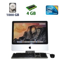 Apple iMac (Mid 2007) / 20" (1680x1050) / Intel Core 2 Duo (2 ядра по 2.0 GHz) / 4 GB DDR2 / 1000 GB HDD / ATI radeon HD 2400XT, 128 MB GDDR3, 64-bit + кабель питания + мышь + клавиатура