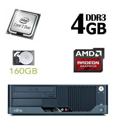Fujitsu Esprimo E5731 SFF / Intel Core 2 Duo E7500 (2 ядра по 2.93GHz) / 4GB DDR3 / 160GB HDD / AMD Radeon HD 7570 1 GB GDDR5 128 bit