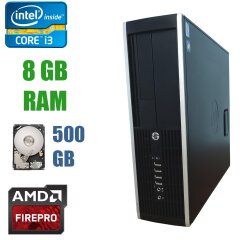 HP Compaq 6200 Pro SFF / Intel Core i3-2130 (2(4)ядра по 3.40 GHz) / 8 GB DDR3 / 500 GB HDD / AMD FirePro V3900 1GB, GDDR3, 128bit