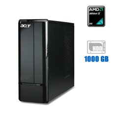 Компьютер Acer Aspire AX3300 SFF / AMD Athlon II X4 620 (4 ядра по 2.6 GHz) / 8 GB DDR3 / 1000 GB HDD / nVidia GeForce 9200 Graphics / DVD-ROM 