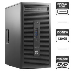 Компьютер HP EliteDesk 705 G2 Tower / AMD Pro A4-8350B (2 ядра по 3.5 - 3.9 GHz) / 4 GB DDR3 / 120 GB SSD NEW / AMD Radeon R5 Graphics / DVD-ROM