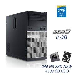 Комп'ютер Dell OptiPlex 980 Tower / Intel Core i7-860 (4 (8) ядра по 2.8 - 3.46 GHz) / 8 GB DDR3 / 240 GB SSD NEW+500 GB HDD / AMD Radeon R5 230, 1 GB GDDR3, 64-bit