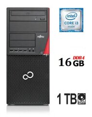 Комп'ютер Fujitsu Esprimo P756 E90+ Tower / Intel Core i3-6100 (2 (4) ядра по 3.7 GHz) / 16 GB DDR4 / 1000 GB HDD / Intel HD Graphics 530 / 280W / DVD-ROM / DisplayPort