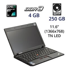 Нетбук Lenovo ThinkPad X100e / 11.6" (1366x768) TN LED / AMD Athlon Neo X2 Dual Core L335 (2 ядра по 1.6 GHz) / 4 GB DDR3 / 250 GB HDD / WebCam