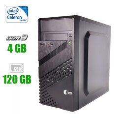 Новий комп'ютер Asus Qube QB05M Tower / Intel Celeron J1900 (4 ядра по 2.0 - 2.42 GHz) / 4 GB DDR3 / 120 GB SSD / Intel HD Graphics / 400W 