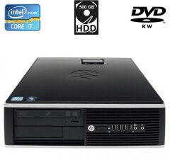 Компьютер HP Compaq 8200 Elite SFF / Intel Core i7-3770 (4 (8) ядра по 3.4 - 3.9 GHz) / 16 GB DDR3 / 120 GB SSD + 500 GB HDD / Intel HD Graphics 4000 / DVD-RW / DisplayPort
