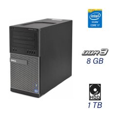 Компьютер Dell Optiplex 7010 Tower / Intel Core i7-3770 (4 (8) ядра по 3.4 - 3.9 GHz) / 8 GB DDR3 / 1 TB HDD