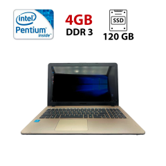 Ноутбук Asus R540S / 15.6 (1366x768) TN / Intel Pentium N3710 (4 ядра по 2.56 - 1.6 GHz) / 4 GB DDR3 / 120 GB SSD / Intel HD Graphics 405 / WebCam