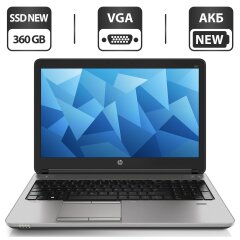 Ноутбук Б-класс HP ProBook 655 G1 / 15.6" (1366x768) TN / AMD A6-5350M (2 ядра по 2.9 - 3.5 GHz) / 8 GB DDR3 / 360 GB SSD NEW / AMD Radeon HD 8450G Graphics / DVD-ROM / АКБ NEW / Windows 10 Pro