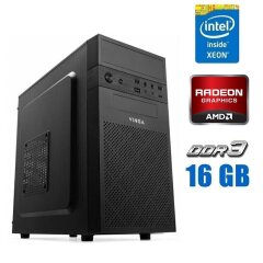 Игровой ПК Vinga CS112B Tower NEW / Intel Xeon E3-1240 v3 (4 (8) ядра по 3.4 - 3.8 GHz) (аналог i7-4770) / 16 GB DDR3 / 256 GB SSD + 2000 GB HDD / AMD Radeon R9 350, 2 GB GDDR5, 128-bit