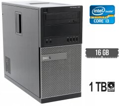 Компьютер Dell OptiPlex 790 Tower / Intel Core i3-2120 (2 (4) ядра по 3.3 GHz) / 16 GB DDR3 / 1000 GB HDD / Intel HD Graphics 2000 / 265W / DVD-ROM / DisplayPort